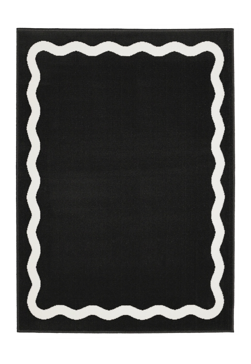 Maestro Scallop Outline Black Rug