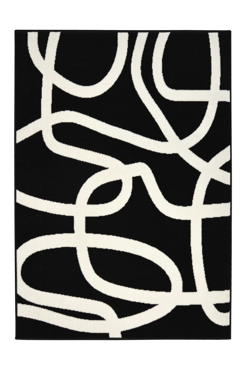 Maestro Squiggle Black Rug
