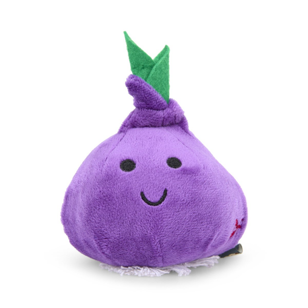 Foodies faces plush dog toy red onion