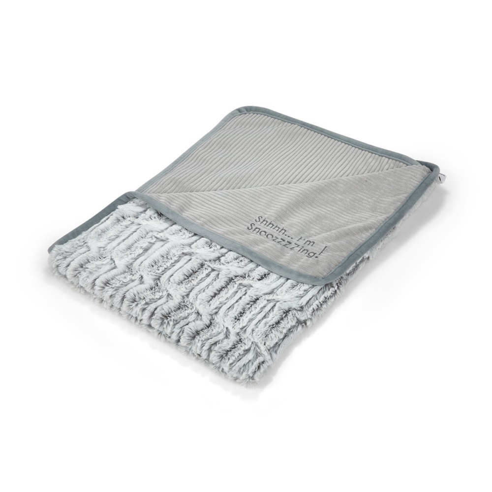 Grey cord dog blanket comfort