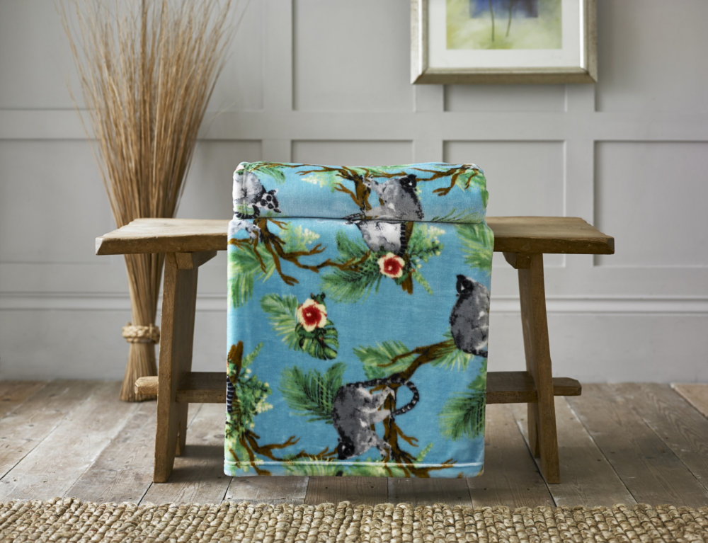 Printed flannel throw magagascar