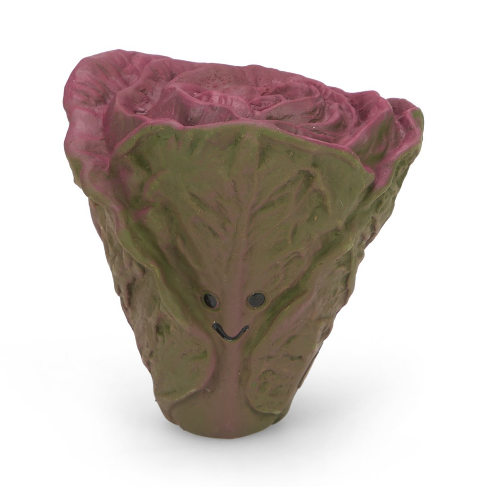 Red lettuce dog toy squeaky