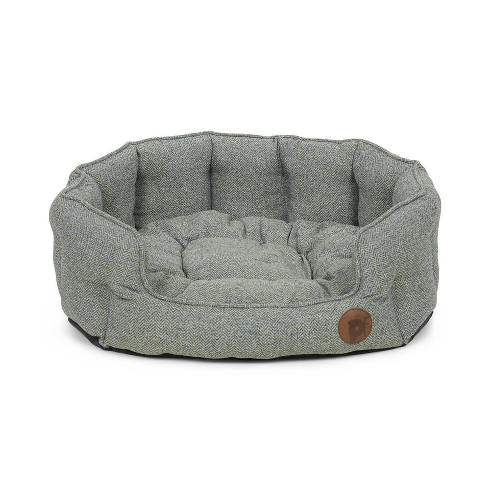 Sage herringbone dog bed large