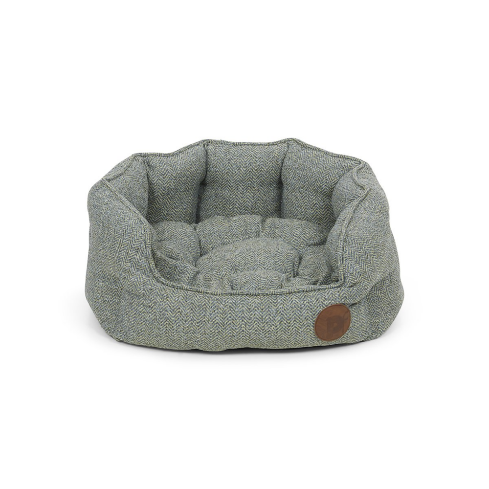 Sage herringbone dog bed small