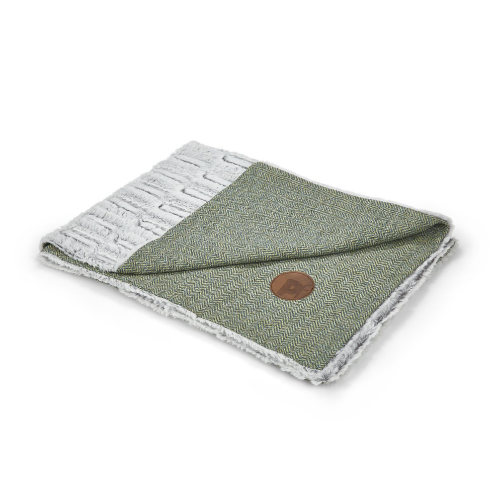 Sage herringone dog blanket