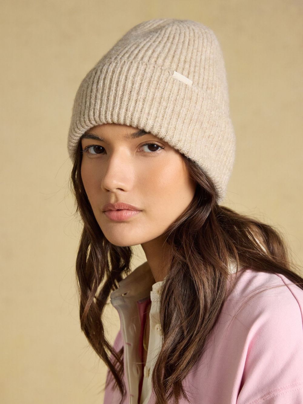 Joules Fine Knit Beanie Oatmeal One