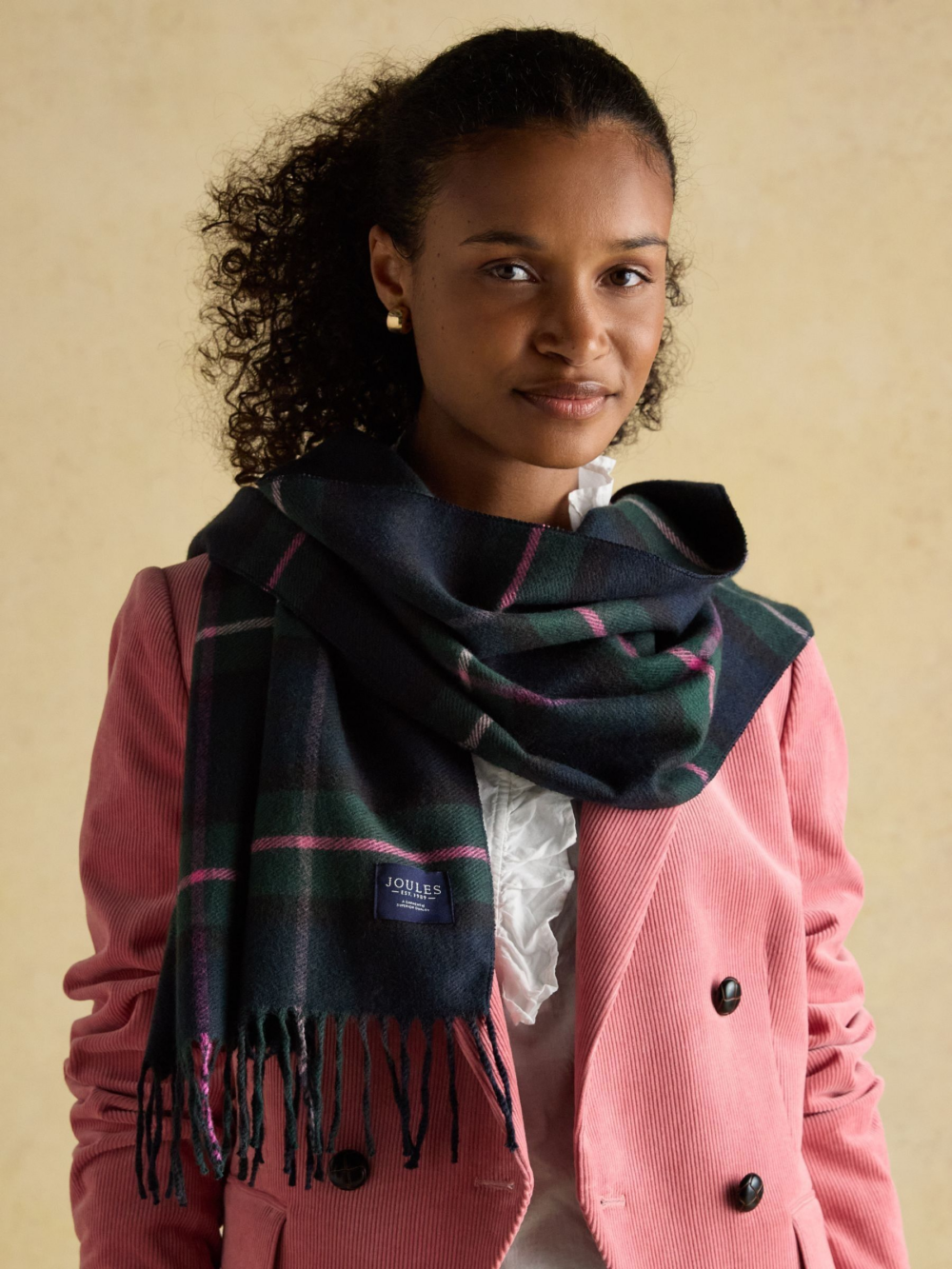 Joules Langtree Navy Pink Check One