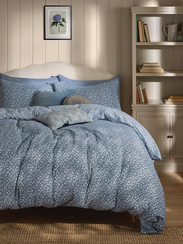 Laura Ashley Sweet Alyssum Denim Blue Quilt Set