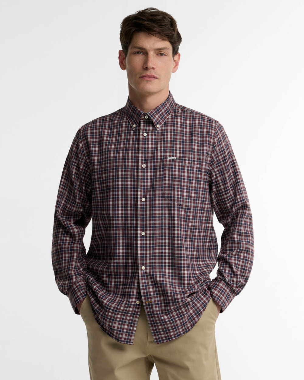 Barbour Dishford Shirt Dark Bordeaux