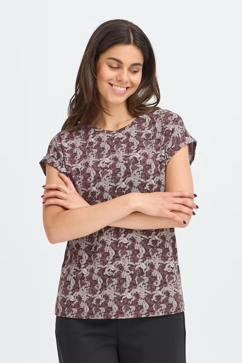Fransa Frseen Tee 1 Entanglesmall Brown Port R