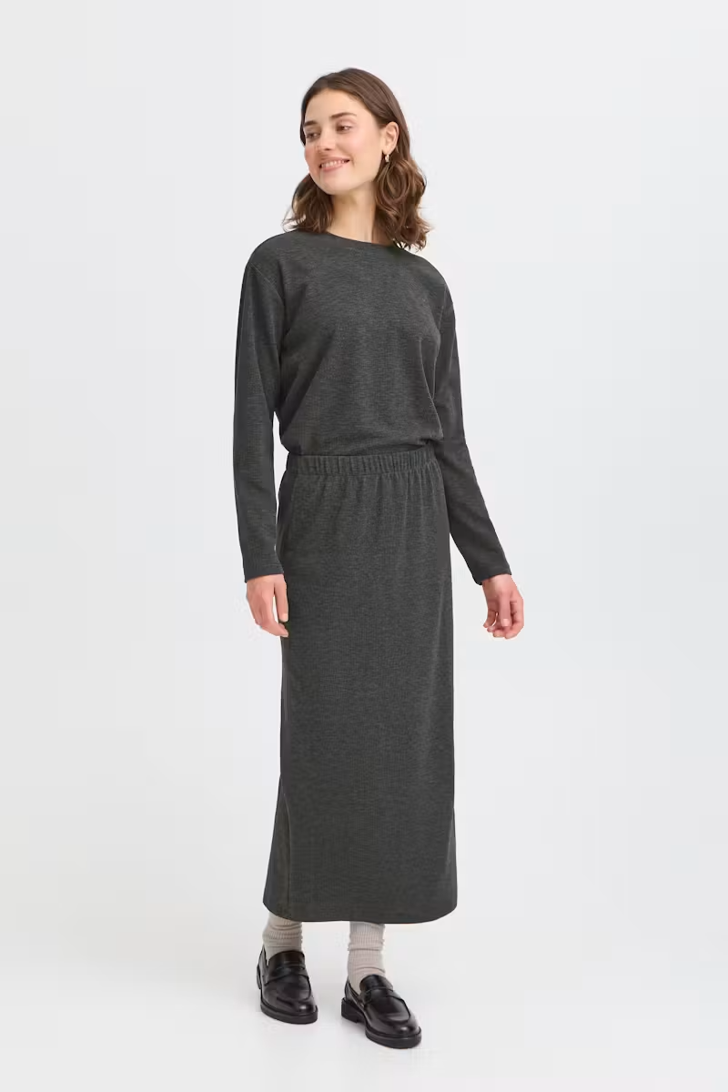 Fransa Skirt Gray Pinstripe Melange