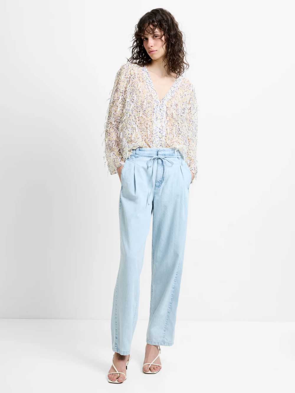 French Connection Chess Denim Trouser Beach Blue 16