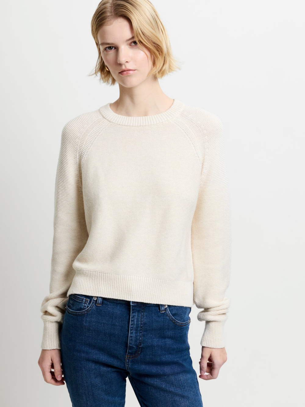 French Connection Lilly Mozart Crew Neck Jumper Oatmeal Mel
