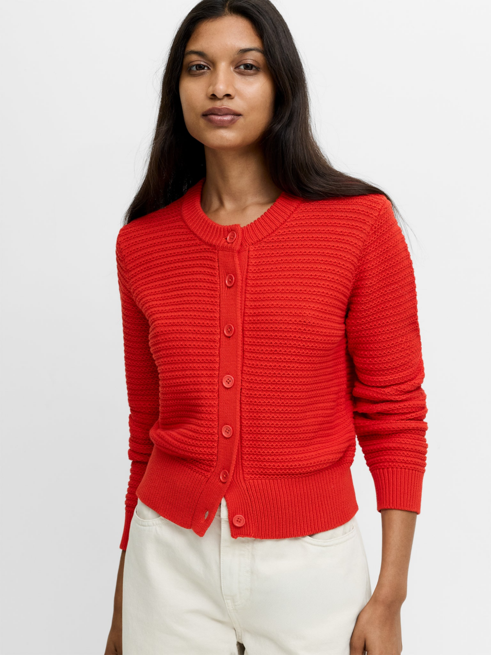 French Connection Lily Mozart Cardigan Rouge Red