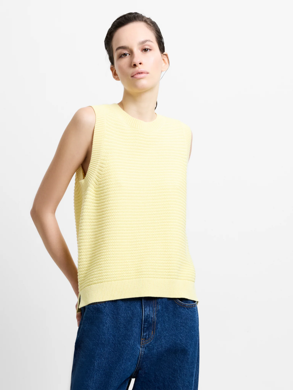 French Connection Lily Mozart Tank Top Mellow Yellow Xl