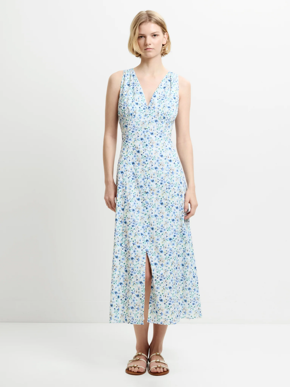French Connection Minnie Rosalind Midi Dress Ivory Multi