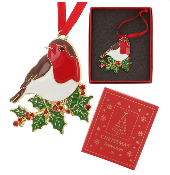 Joe Davies Christmas Treasures Robin on Holly