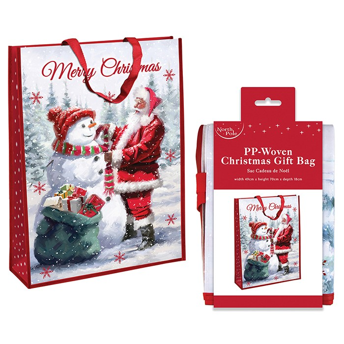 Joe Davies Traditional Santa Jumbo PP Woven Christmas Gift Bag