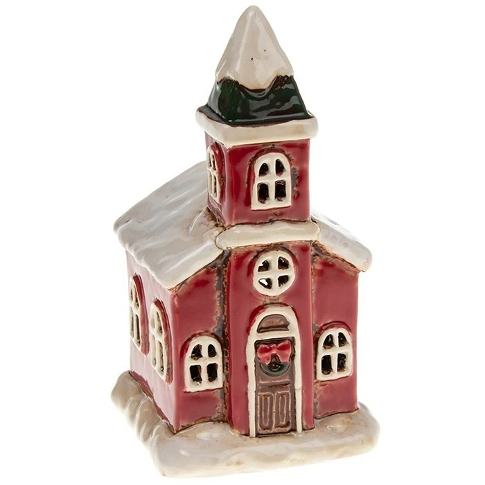 Joe Davies Village Pottery Christmas Church Tealight Small
