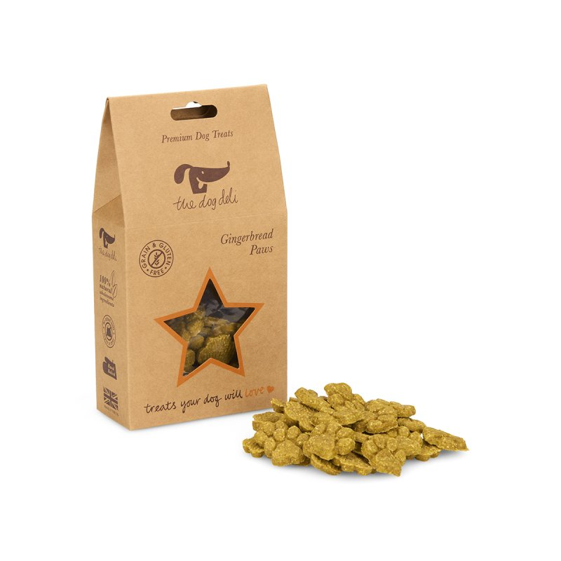 Leisuregrow Dog Deli Gingerbread Paws Christmas Dog Treats 100G