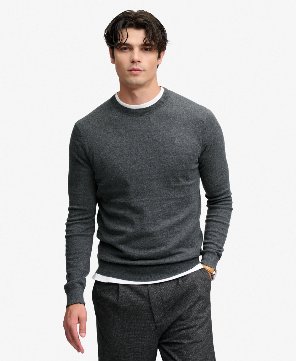 Superdry ESSENTIAL LW WOOL BLEND JUMPER Iron Grey Marl