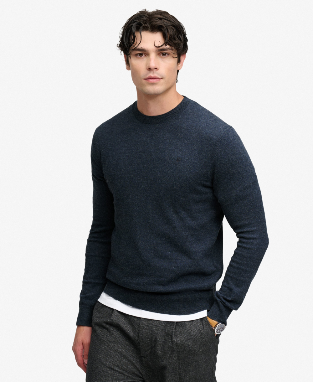 Superdry ESSENTIAL LW WOOL BLEND JUMPER Rich Navy Marl
