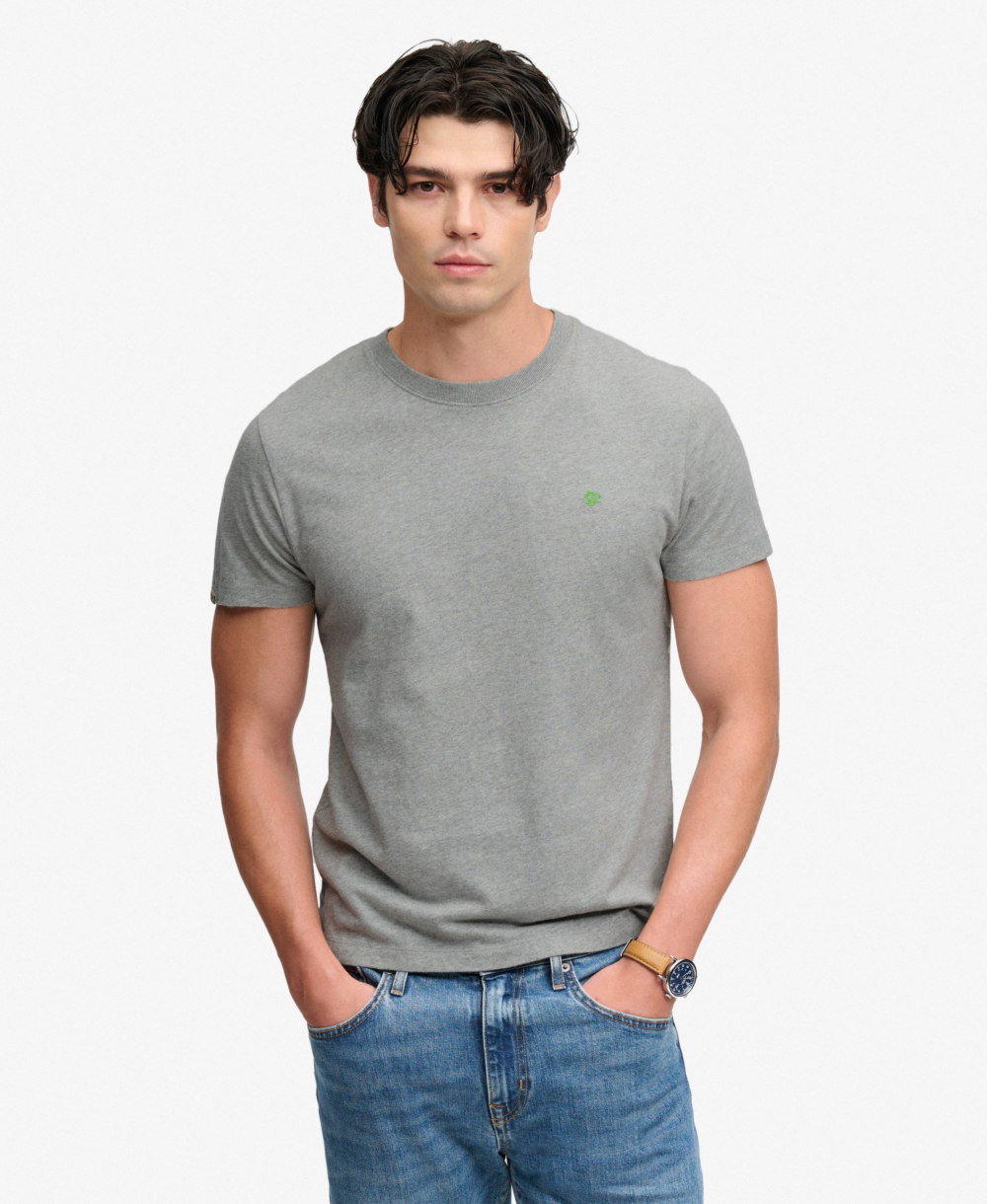 Superdry ESSENTIAL SDCO LOGO EMB TEE Athletic Grey Marl Green