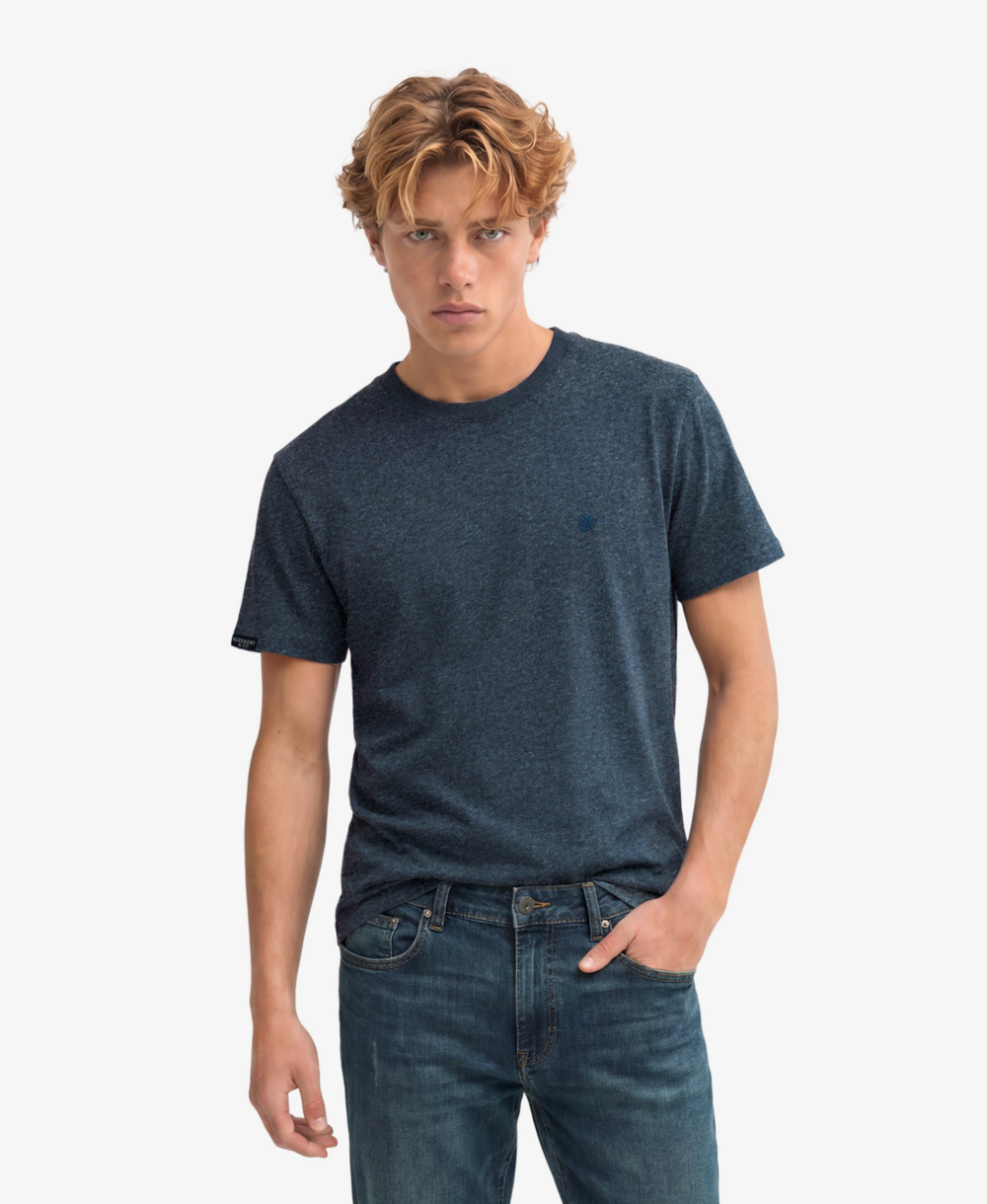Superdry ESSENTIAL SDCO LOGO EMB TEE Dark Blue Grit Pure Navy