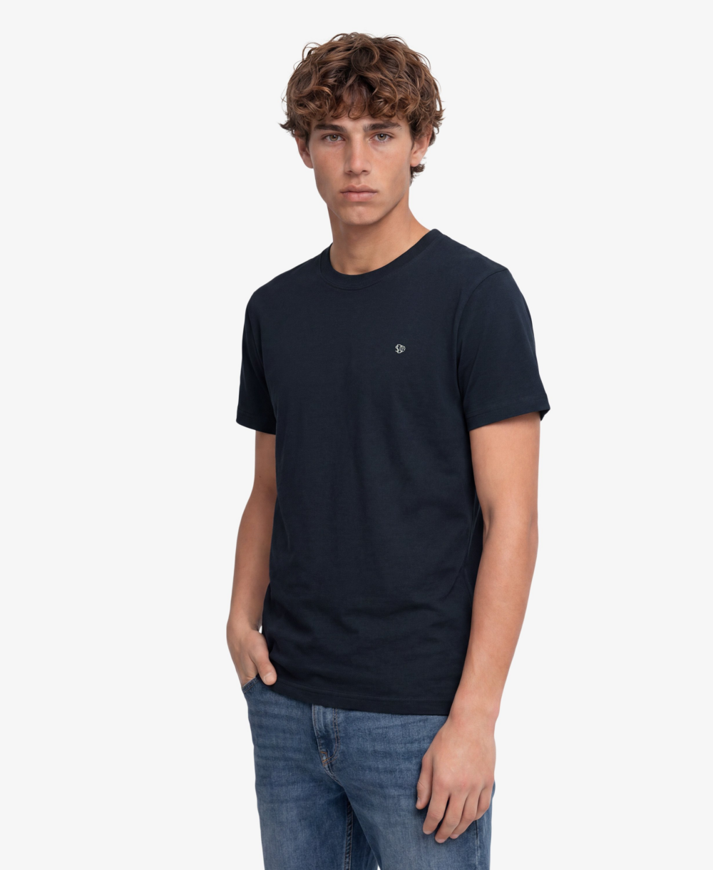 Superdry ESSENTIAL SDCO LOGO EMB TEE Eclipse Navy Chalk