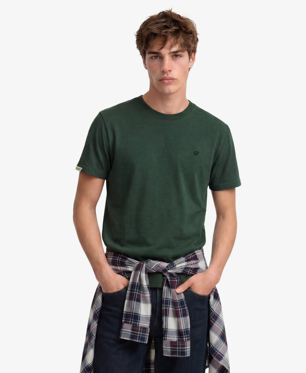 Superdry ESSENTIAL SDCO LOGO EMB TEE Forest Green Grit Navy