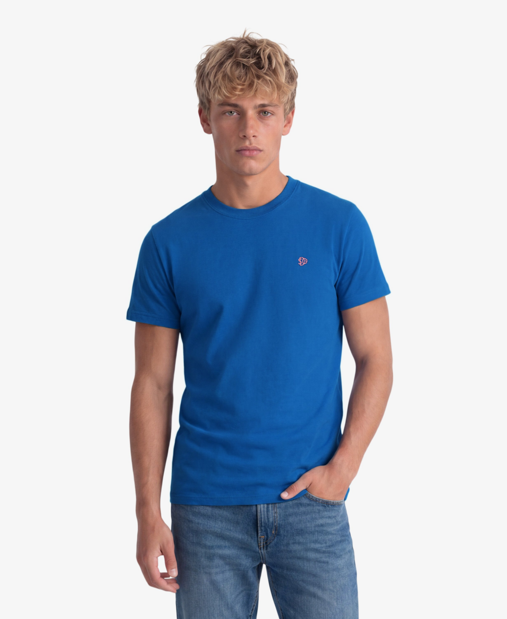 Superdry ESSENTIAL SDCO LOGO EMB TEE Monaco Blue Pink