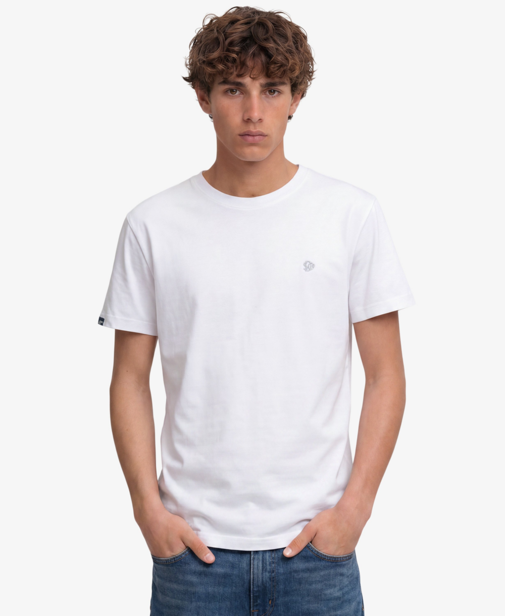 Superdry ESSENTIAL SDCO LOGO EMB TEE Optic Cold Grey