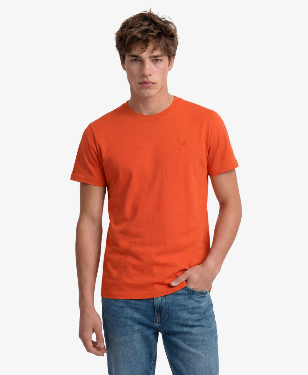 Superdry ESSENTIAL SDCO LOGO EMB TEE Solar Orange Dark Orange