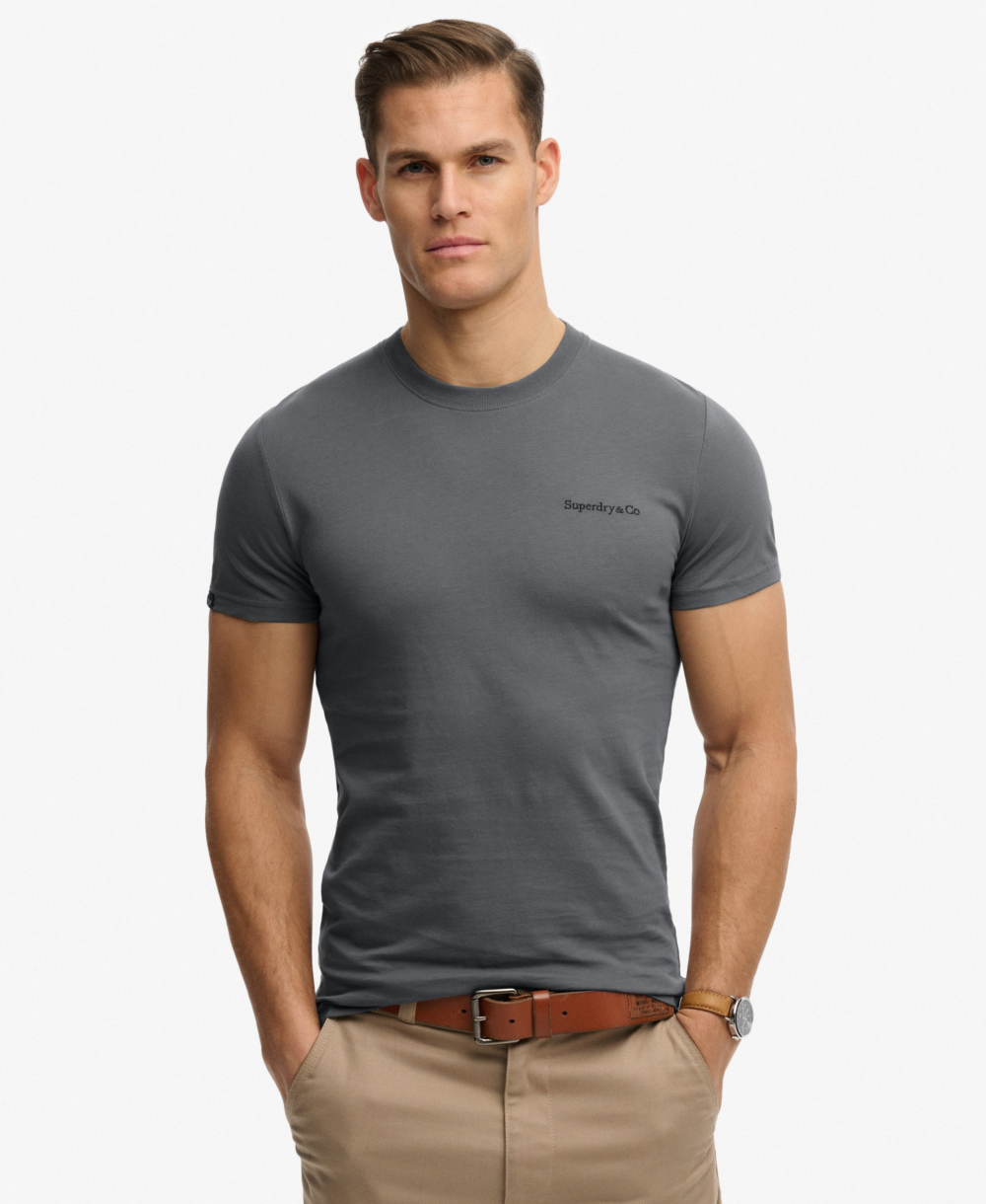 Superdry ESSENTIAL SDCO LOGO EMB TEE Stormy Weather Blue Navy
