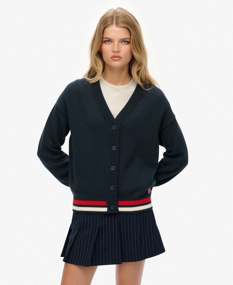 Superdry Essential Slouchy Crew Cardi Eclipse Navy