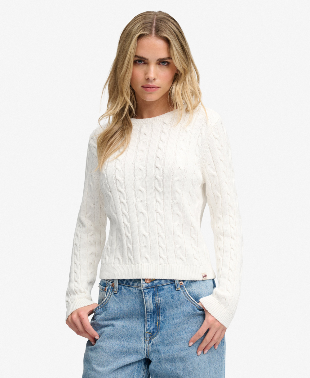 Superdry Essentials Sd&Co Cable Jumper Ecru