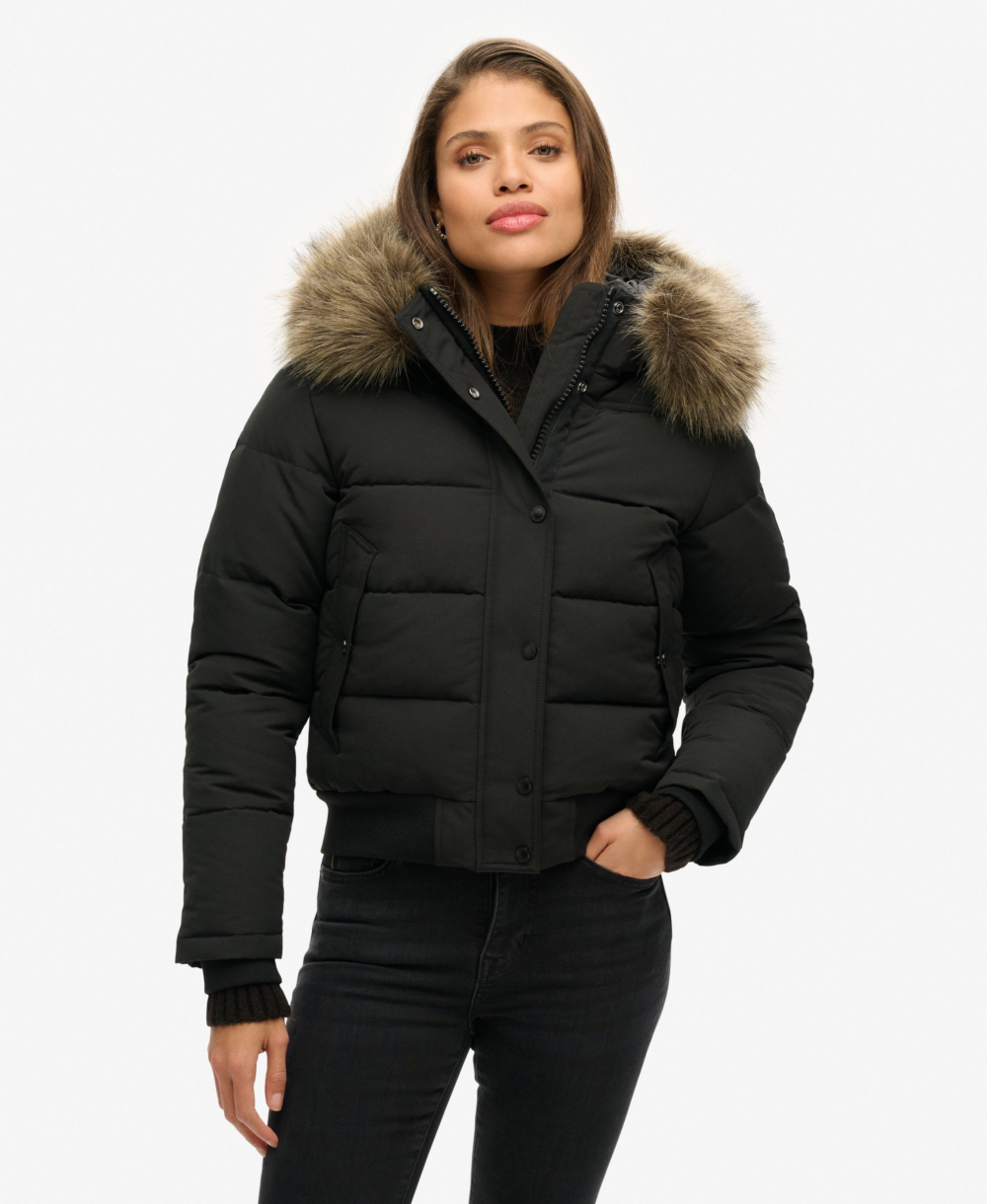 Superdry Everest Hooded Bomber Jkt Black