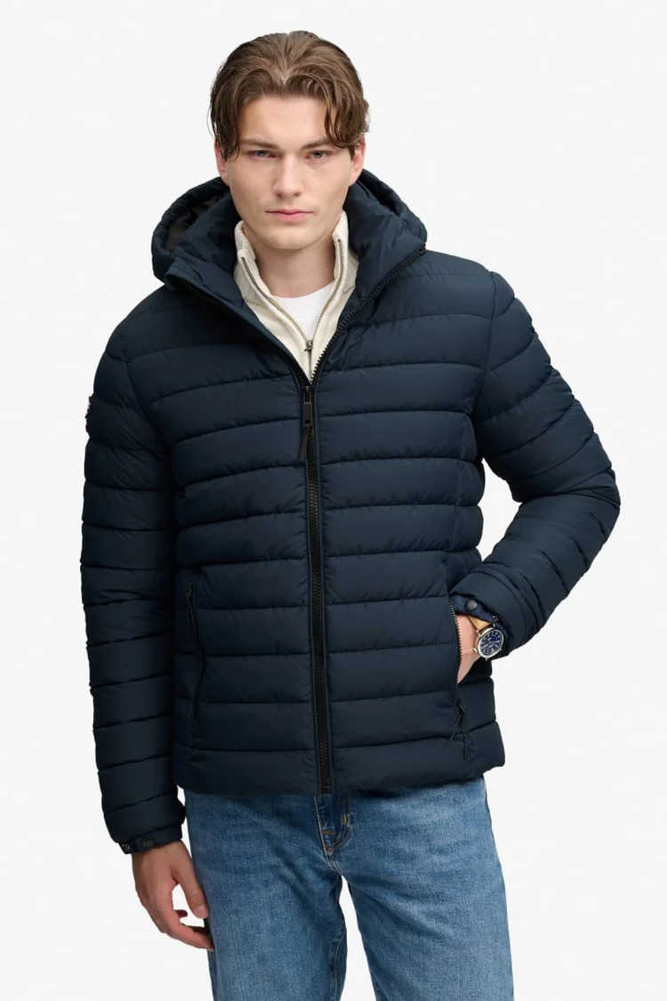 Superdry HOOD FUJI MIDWEIGHT PADDED JKT Navy Blazer