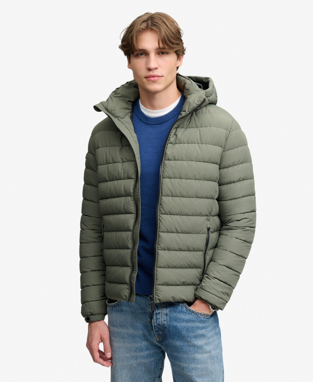 Superdry HOOD FUJI MIDWEIGHT PADDED JKT Thyme Green