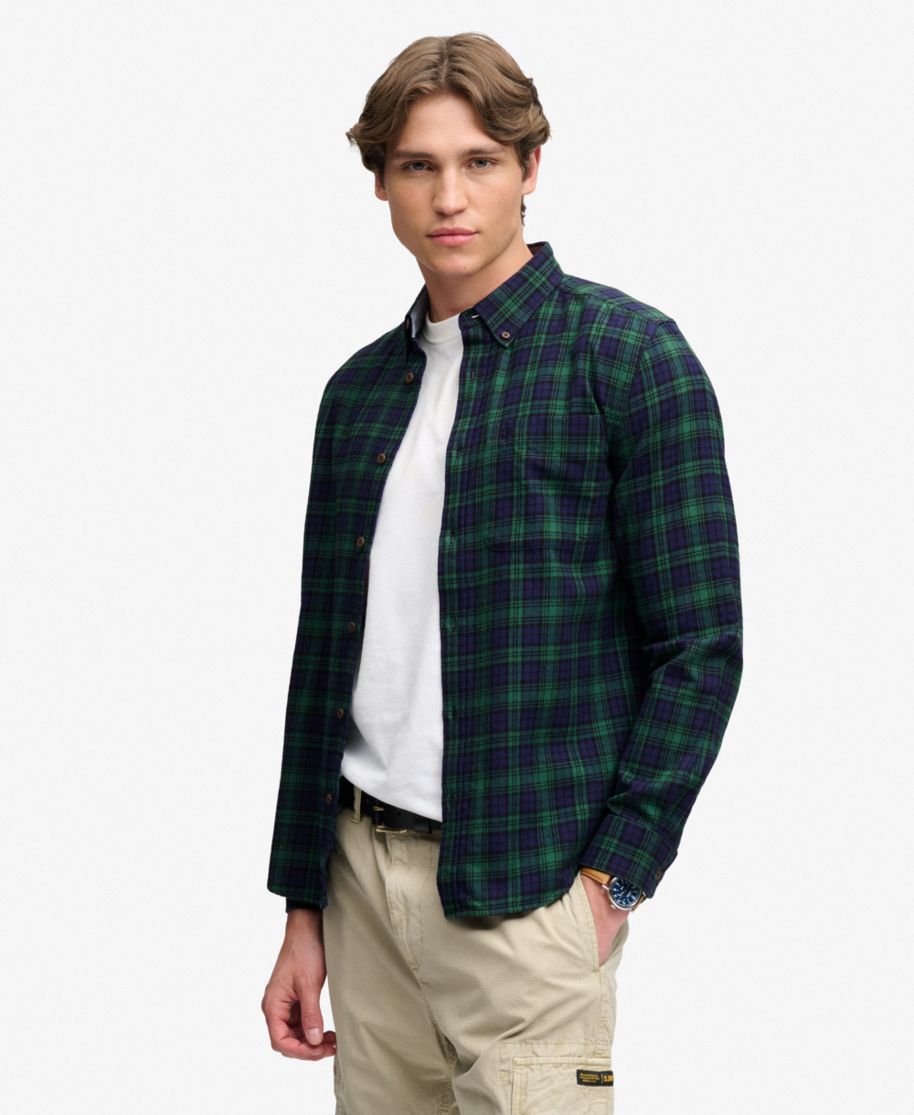 Superdry L S COTTON LUMBERJACK SHIRT Blackwatch Navy Check