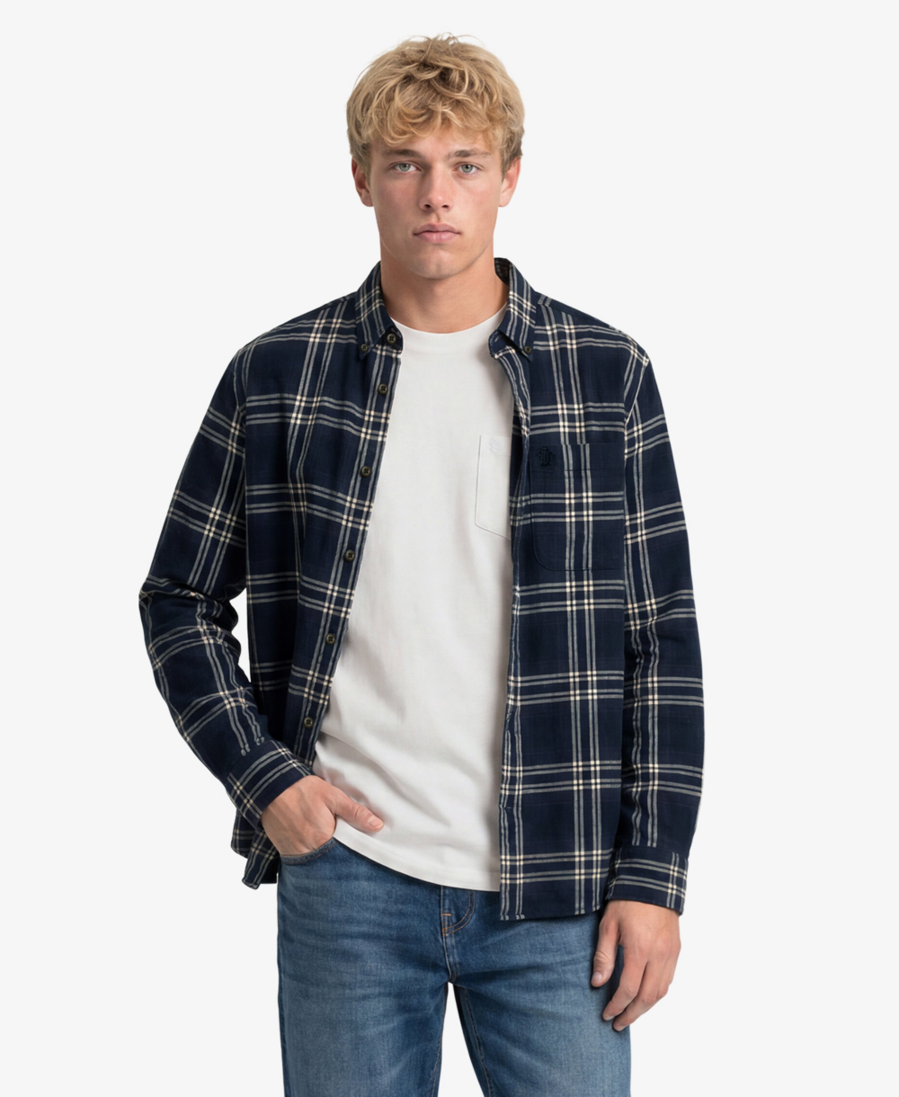 Superdry L S COTTON LUMBERJACK SHIRT Navy Window Check