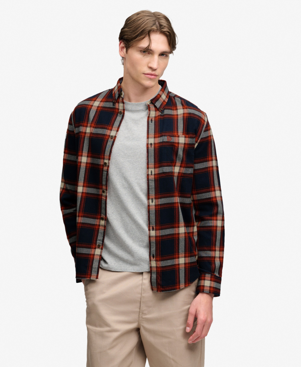 Superdry L S COTTON LUMBERJACK SHIRT Worker Check Navy
