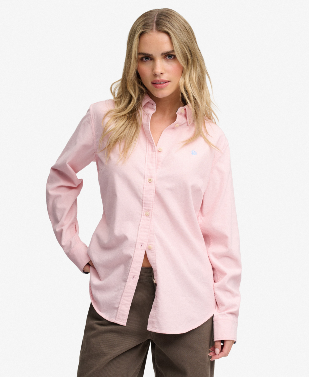 Superdry Needle Cord Bd LS Shirt Chalk Pink