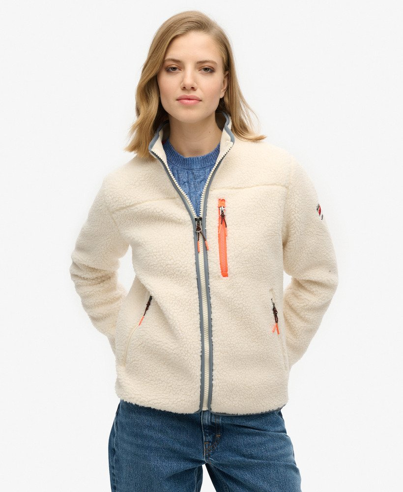 Superdry Outdoor Full Zip Fleece Ecru