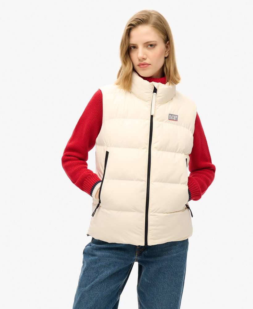 Superdry Sports Puffer Gilet Off White