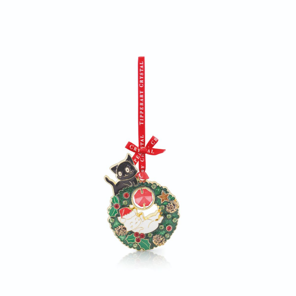 Tipperary Crystal Gem Christmas Decoration Cats