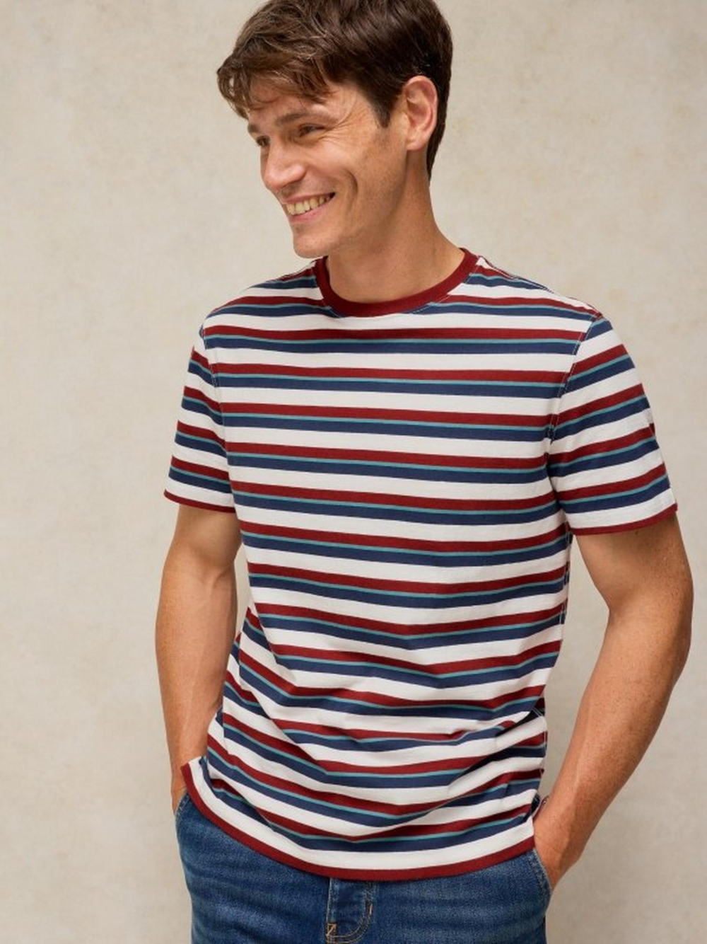 Whitestuff Abersoch Striped Tee Ivory Multi