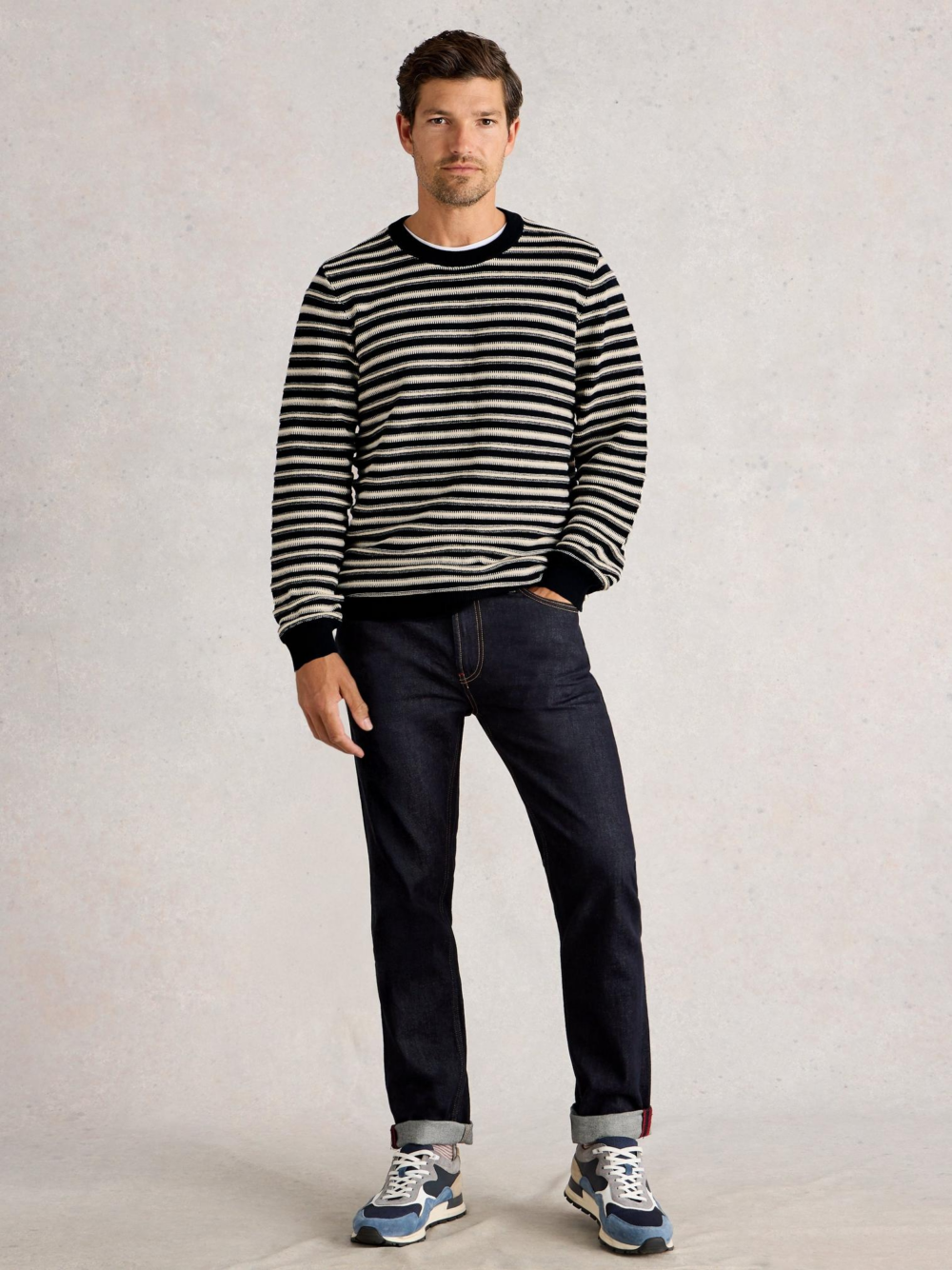 Whitestuff Atterdale Stripe Knit Navy Multi