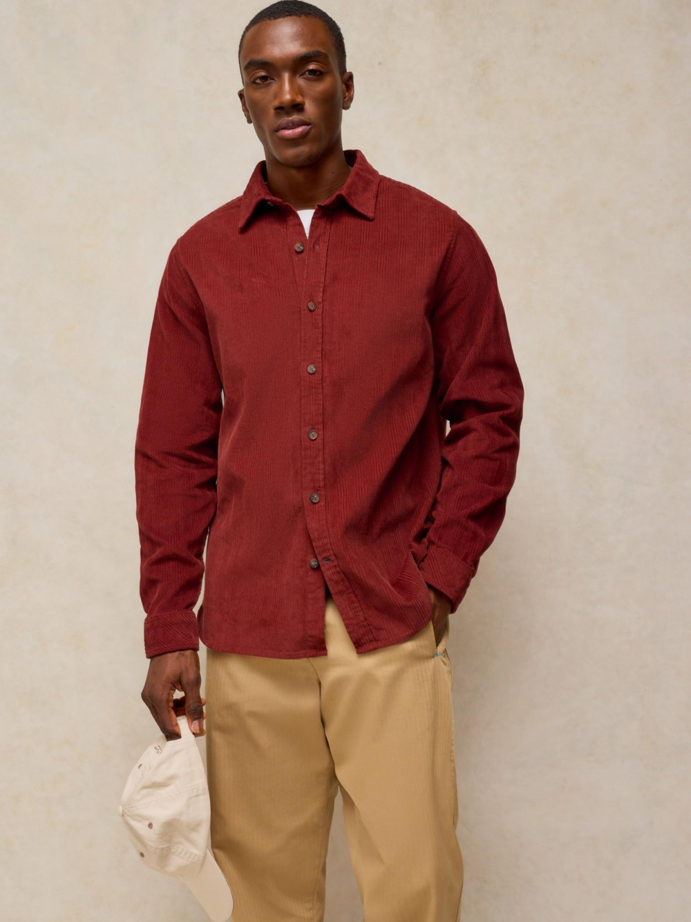 Whitestuff Griffin Cord Shirt Dark Red