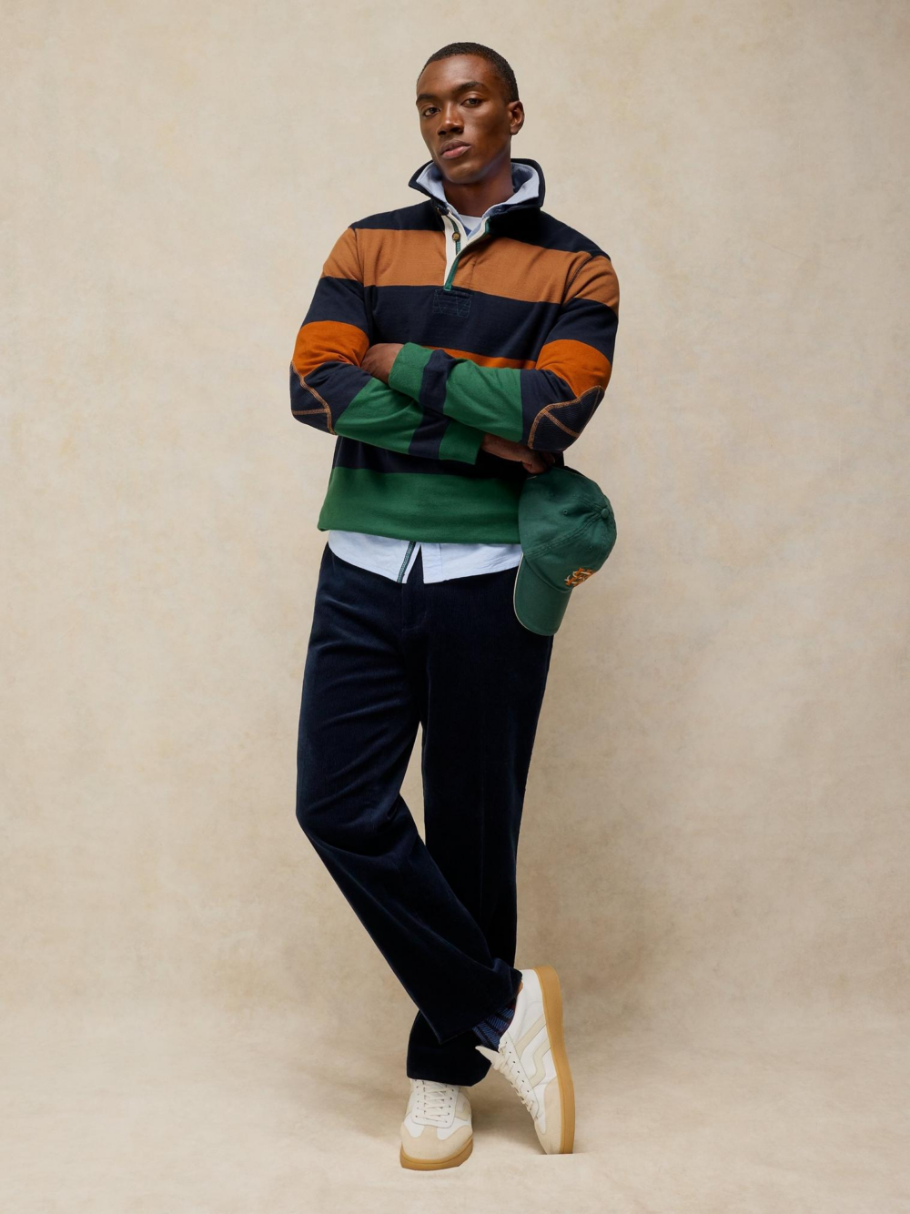 Whitestuff YARMOUTH STRIPE RUGBY TOP NAVY MULTI